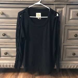 Chaser love lace up sleeve sweatshirt